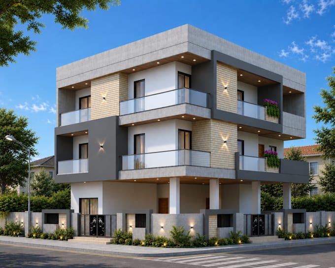 3d model, rendering architecture design for exterior