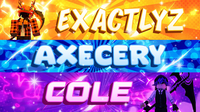 design a roblox banner for youtube twitter with matching pfp