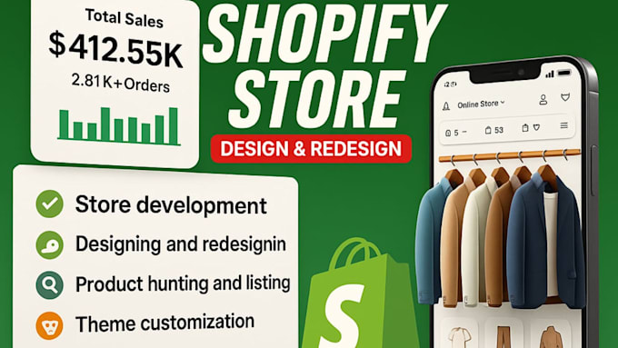 design or redesign your shopify website and shopify store