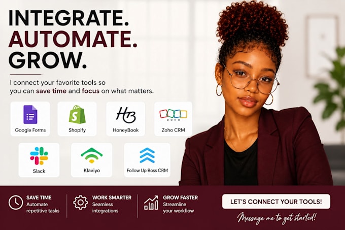 integrate google forms shopify honeybook zoho slack klaviyo follow up boss CRM