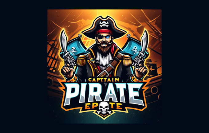 do captain pirate esport mascot logo with creative concepts