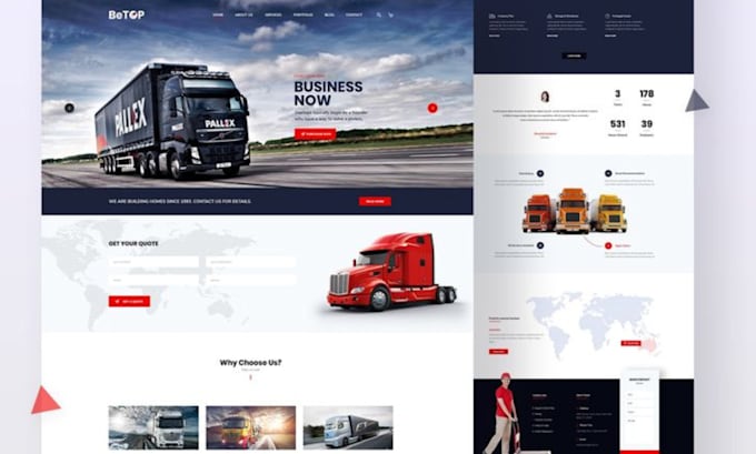 build logistics website, trucking website, cargo website, towing service website