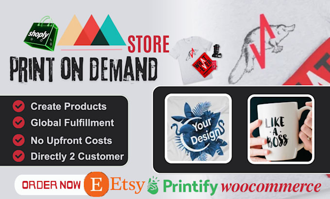 setup shopify etsy print on demand store with printify