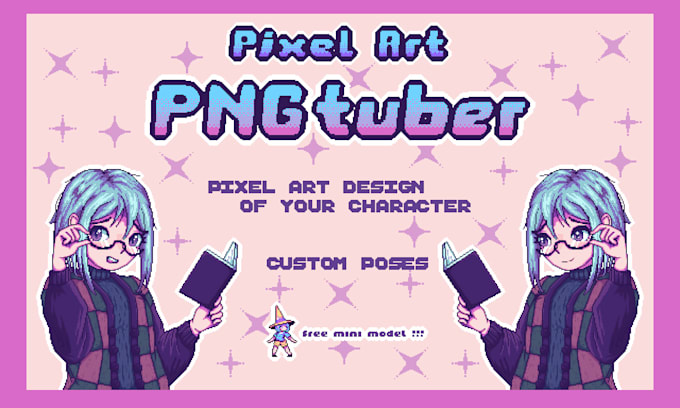 draw pixel art pngtuber of your twitch channel