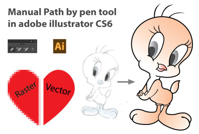 Convert any images into vector ai eps svg by path in adobe illustrator