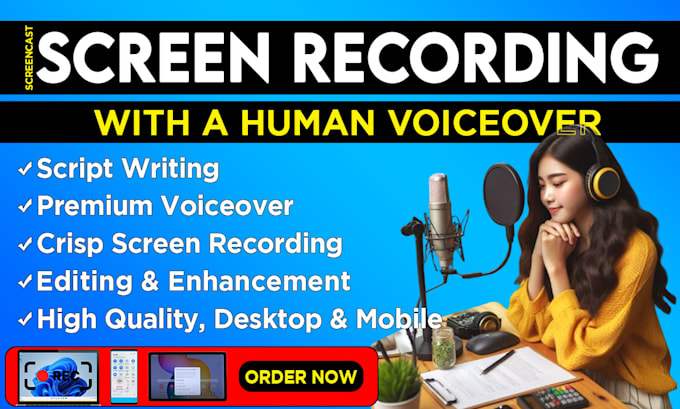 screencast screen recording with a human voiceover