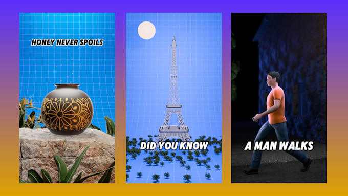 create viral 3d animated short video for you