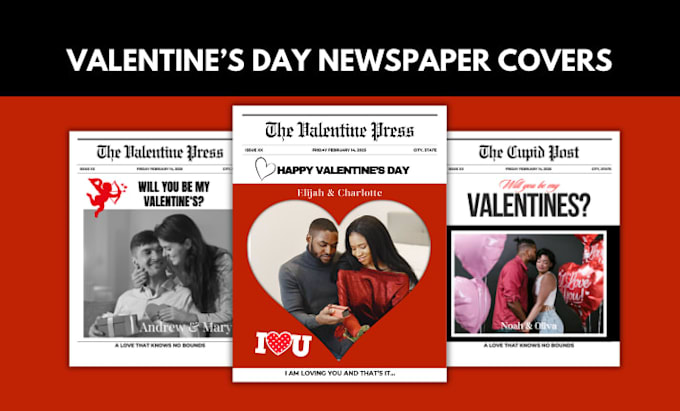 turn your photos into valentines magazine and newspaper covers
