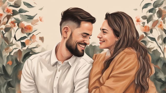draw couple portrait illustration from photo