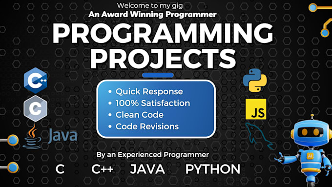 python java, c, cpp programmer for code development projects