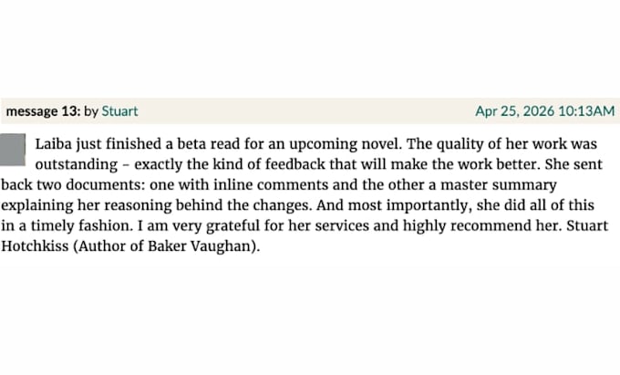 beta read your fantasy manuscript with actionable feedback