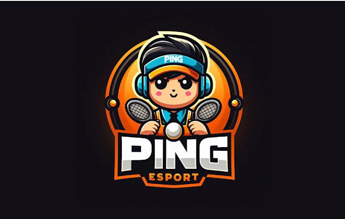 do awesome ping esport mascot logo within two days