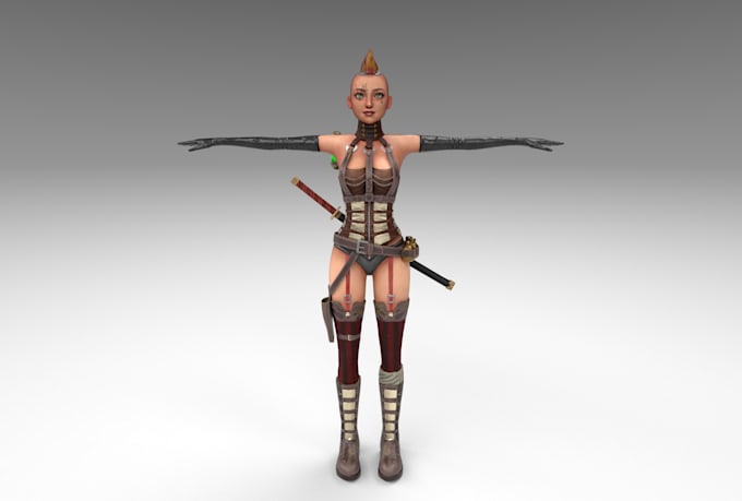 3d character model, pbr texture,rig3d model, animation 3d for game, printing stl
