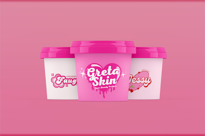 design ice cream cup , paper cup label and packaging