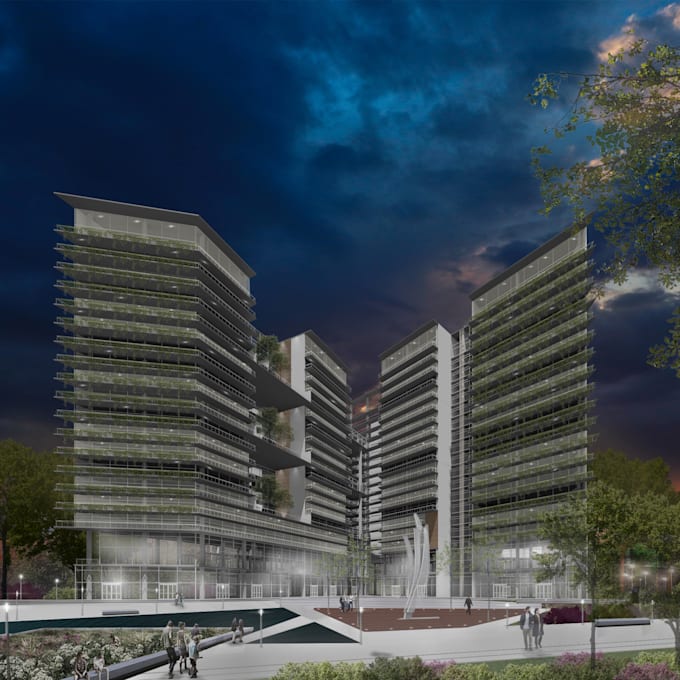 design and render commercial space or office interior