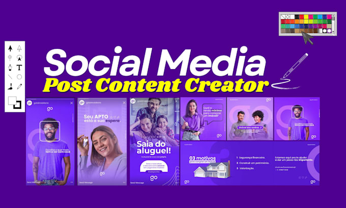 Create 30 unique social media posts designs social media poster by ...