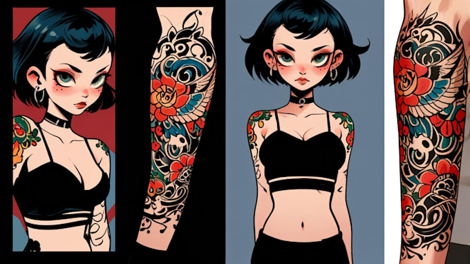 create old school or traditional tattoo design