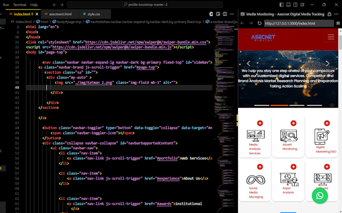 build a responsive website using HTML, CSS, and javascript