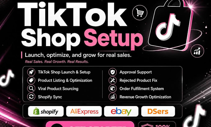 setup tiktok shop, fix tiktok dropshipping and tiktok shop marketing