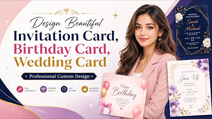 create beautiful invitation,birthday, wedding card design