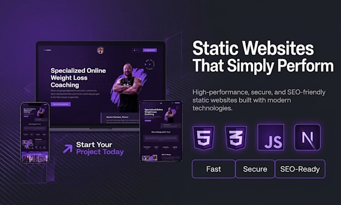 design a premium, static website