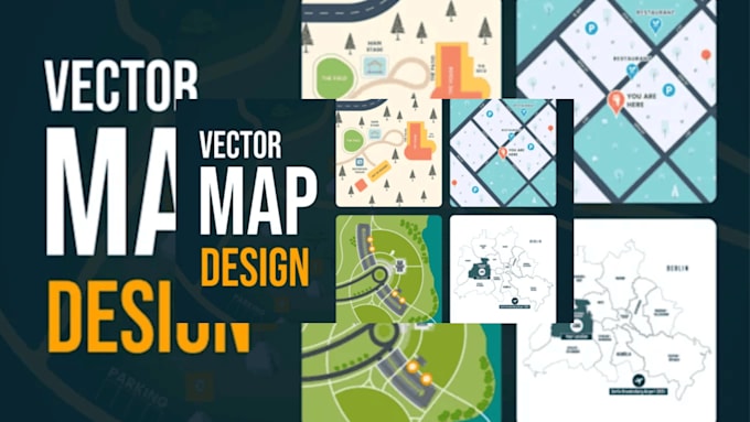 Do custom vector map illustration event map city map site map