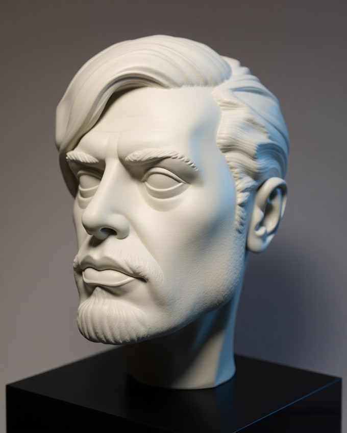 sculpt realistic 3d head model, 3d bust, 3d head bust, 3d face for 3d printing
