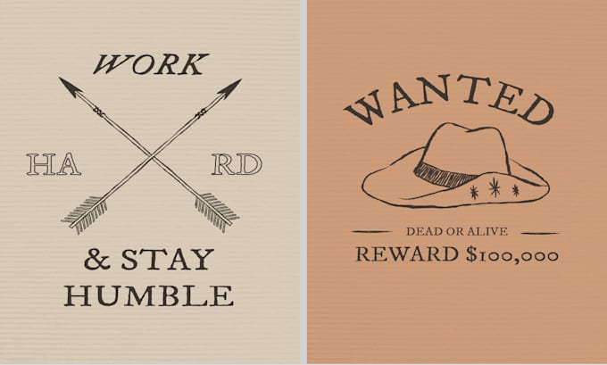 create wastern vintage for logo and cowboy