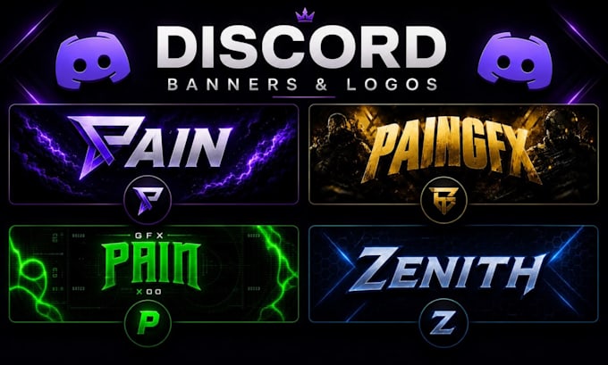 create premium animated discord logo and custom discord banner