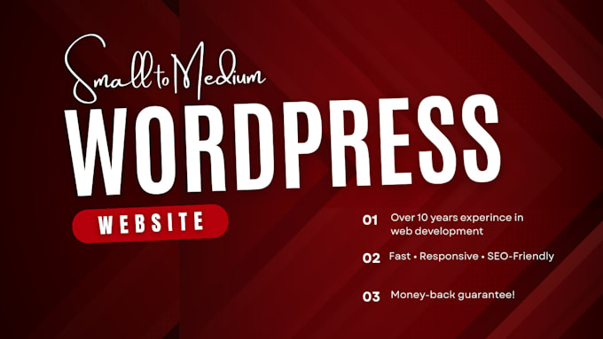 build fully functional small to medium wordpress website
