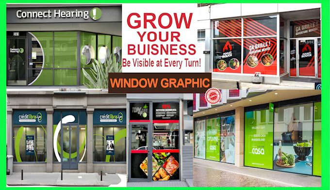 create awesome VIP shop front, store front, window graphics and signage designs