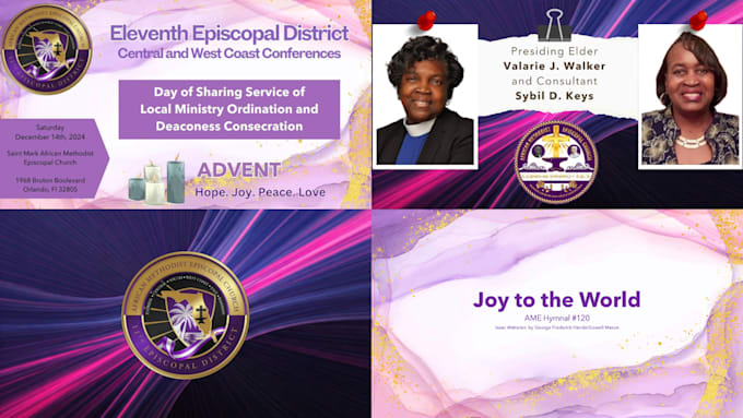 design propresenter or PPT slides, graphics, song lyrics for your church, event
