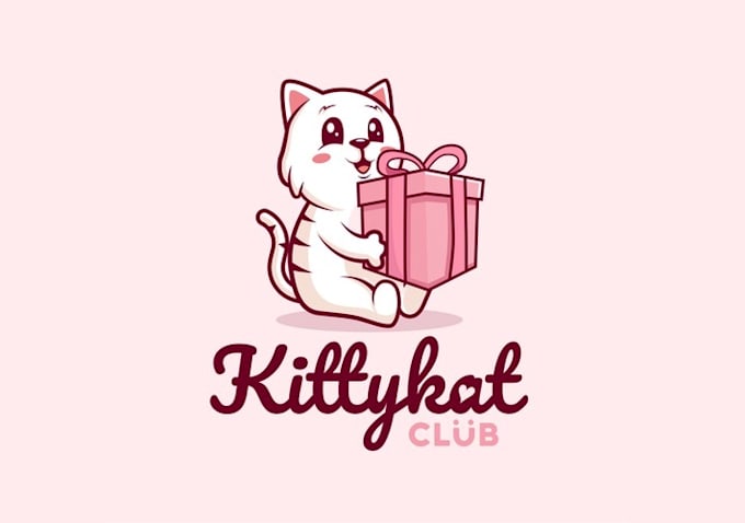 design kitty cat themed mascot logo