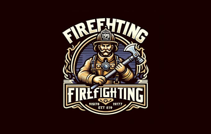 do outstanding firefighting vintage logo with fast delivery