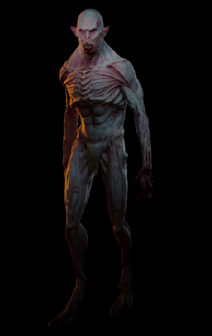 make realistic sea monster horror creature model, 3d alien character,8k texture