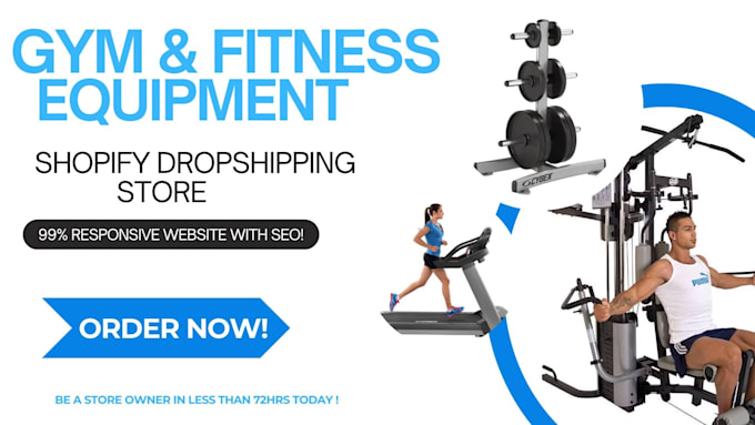 create a professional dropshipping store for gym equipments