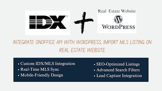 integrate onoffice API with wordpress, import mls listing on real estate website
