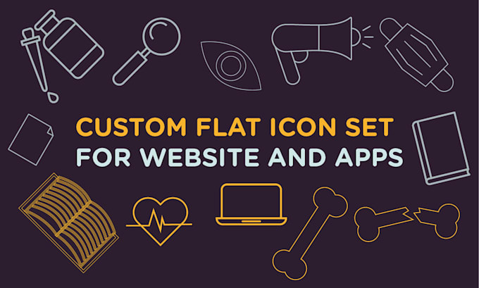 make app icon design , set of flat or custom icons for website and app