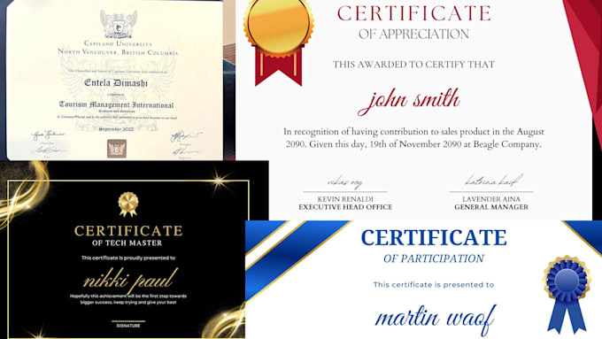 all certificate design any diploma certificate