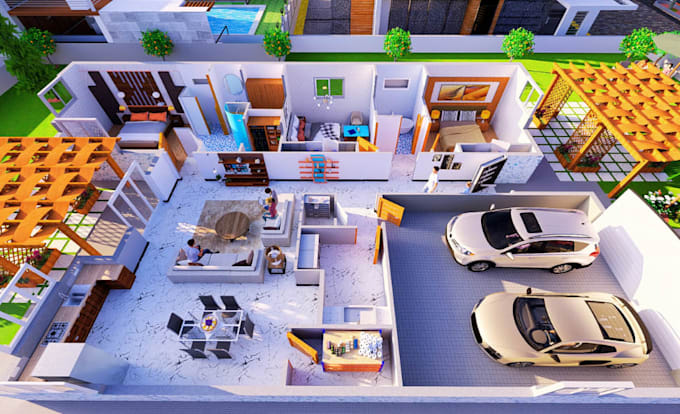 do a guided tour, a 3d floor plan, an interior exterior rendering