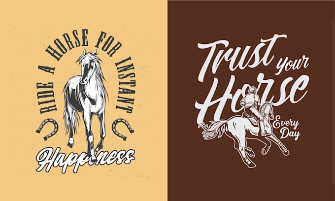 create vintage animal horse logo