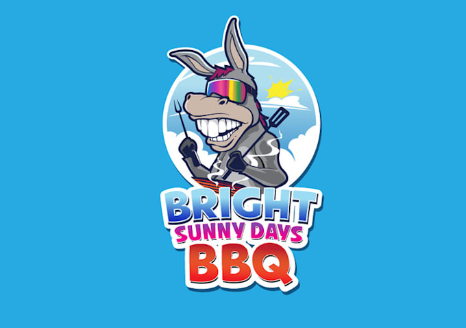 design bright BBQ bunch jackasses logo