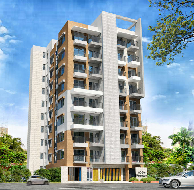 3d model, realistic exterior rendering, and architectural project render