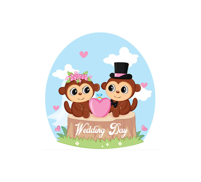 make attend evident wedding mascot logo