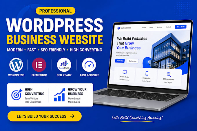 design a modern responsive wordpress business website using elementor pro