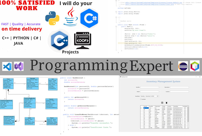 do java, cpp, c sharp, python programming, coding assignment with design pattern