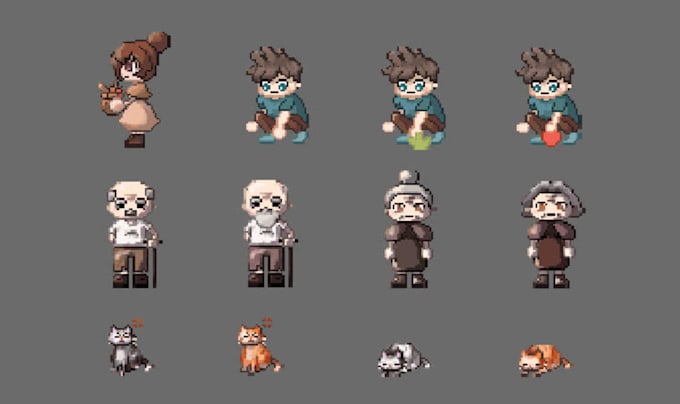 Do pixel game art 2d sprite sheet pixel art background tileset assets ...