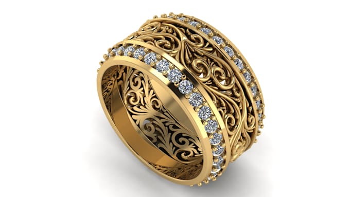 make 3d ring bracelet  jewelry design with realistic renders
