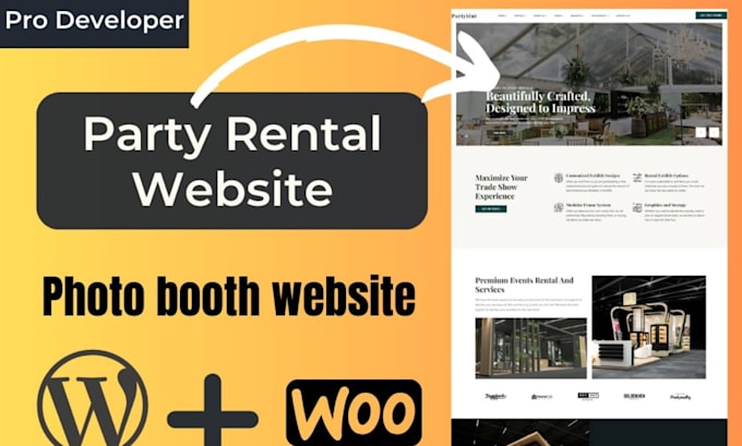 Build party rental website, event rental, rental website, online ...