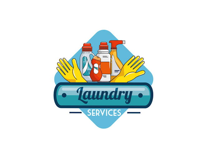 design wash clean and laundry logo